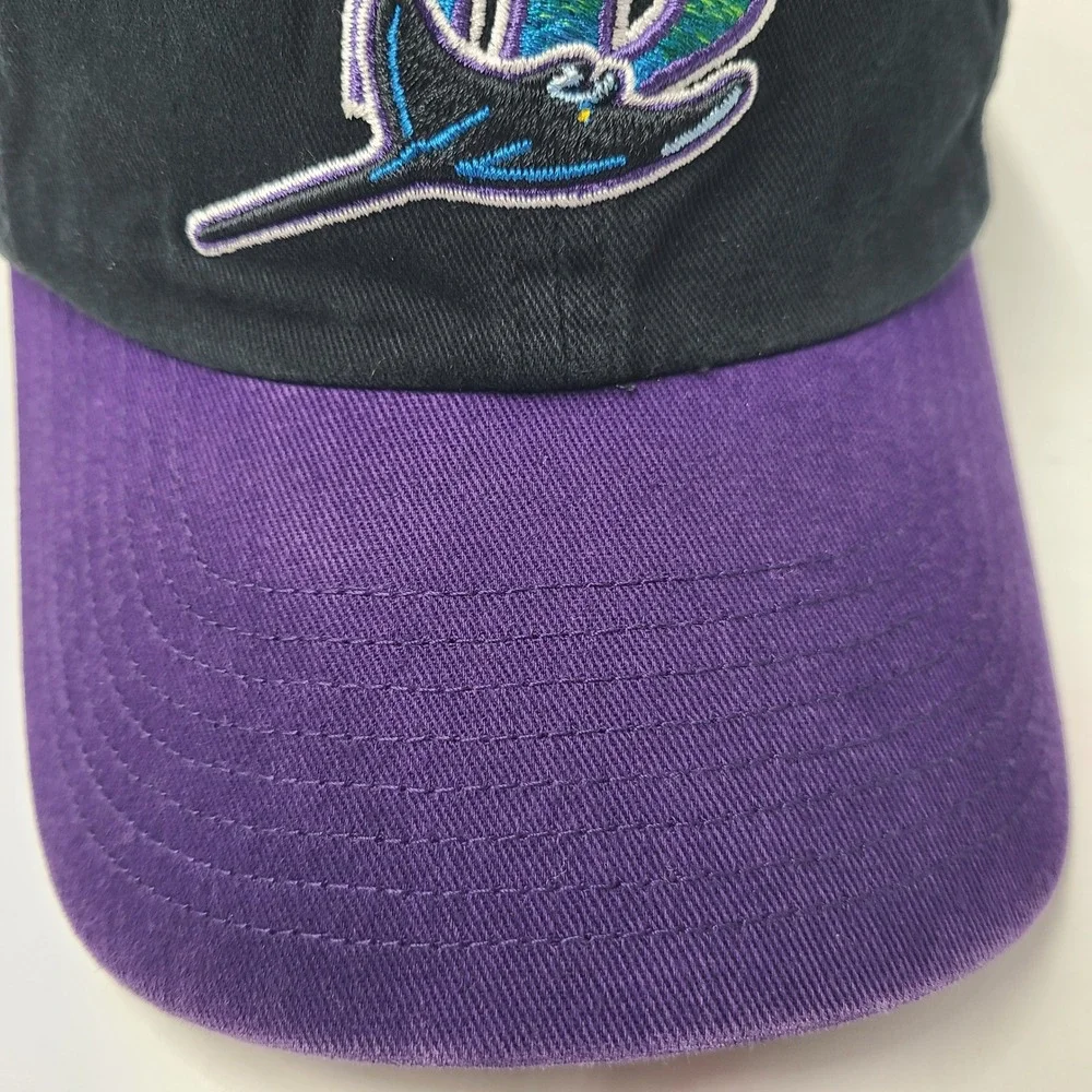 Tampa Bay Devil Rays Hat Strapback 47 Brand Clean Up Black Purple Cooperstown